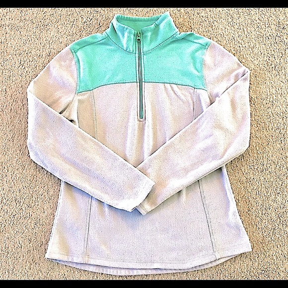 🆕⭐️OLD NAVY REALLY CUTE ZIP UP PULL OVER QUARTER ZIPPER UP BEAUTIFUL TEAL&GRAY - Picture 5 of 7